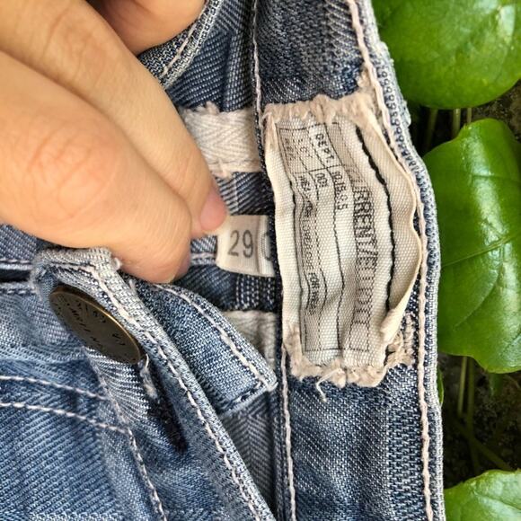 Current Elliott Jeans Checkered Faux Patchwork Denim Fling Boyfriend Loose 29 - Picture 5 of 8